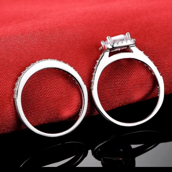 DIAMOND 925 STERLING SILVER ENGAGEMENT 2SET RING, CUTE RING, SHINY RING. - Picture 6 of 6